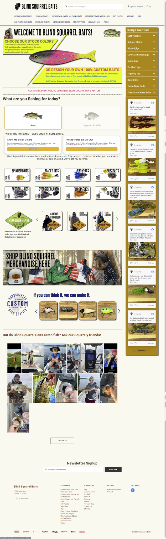 Blind Squirrel Baits homepage screenshot