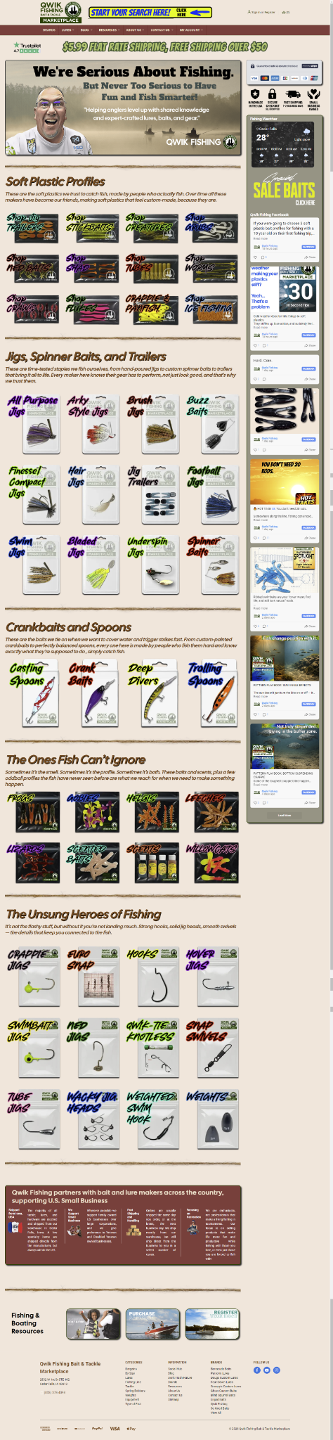 Qwik Fishing homepage screenshot